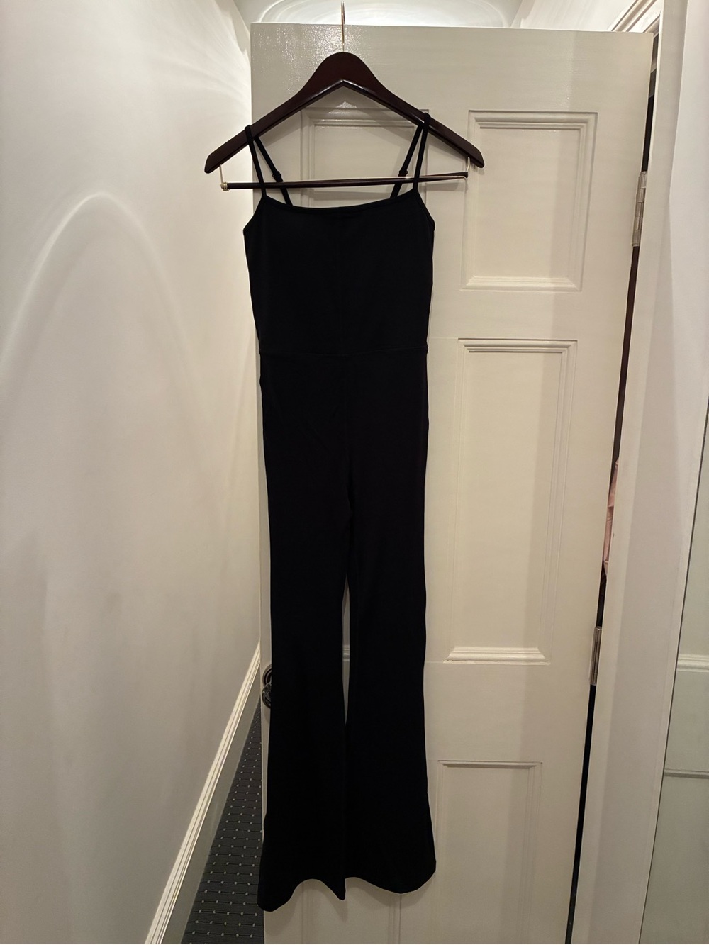 Quince Black Ultra-Form KickFlare Jumpsuit